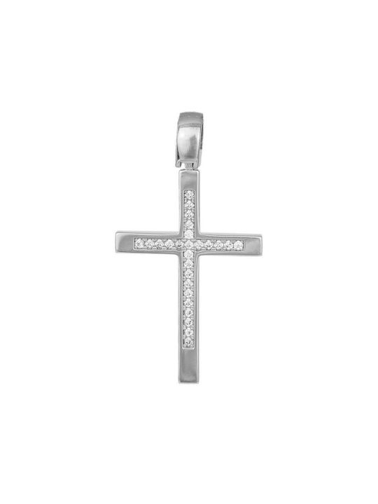 Damen Weißgold Kreuz 14K