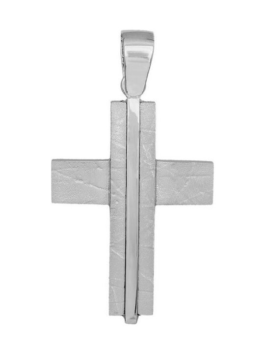 Herren Weißgold Kreuz 14K