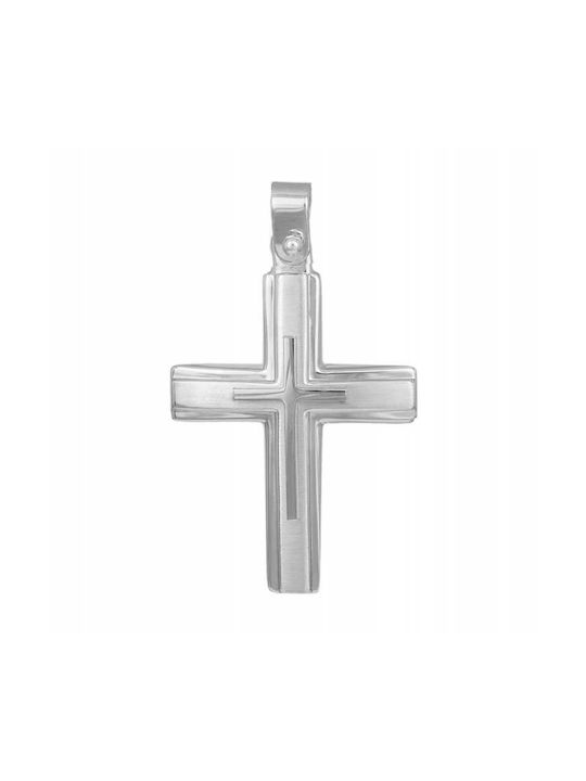 Herren Weißgold Kreuz 14K