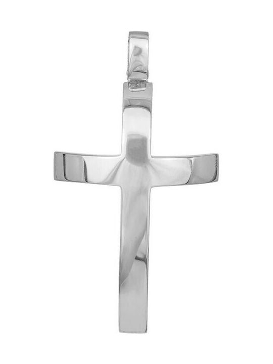 Men's White Gold Cross 14K