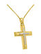 Herren Gold Kreuz 14K mit Kette