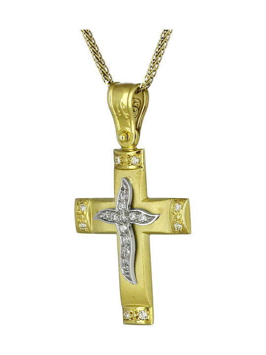 Damen Gold Kreuz 14K