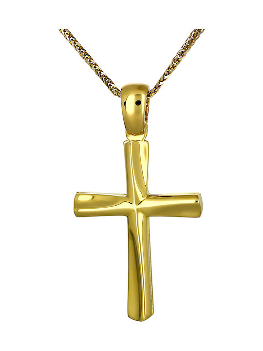 Men's Gold Cross 14K Double Sided