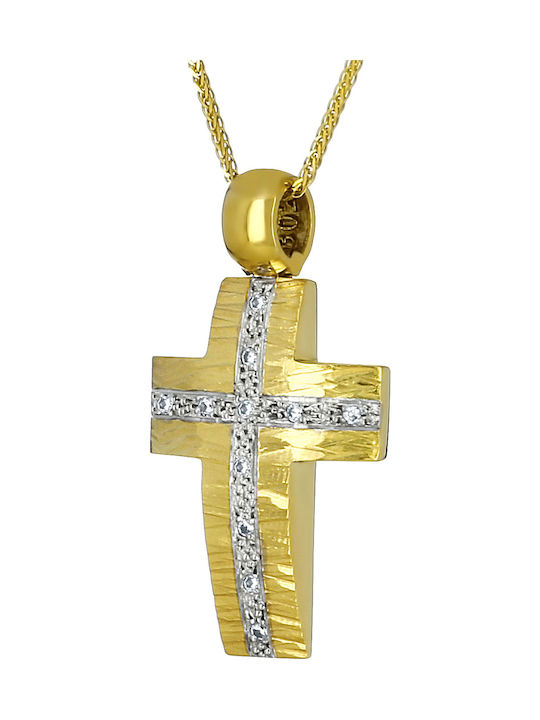 Damen Gold Kreuz 14K