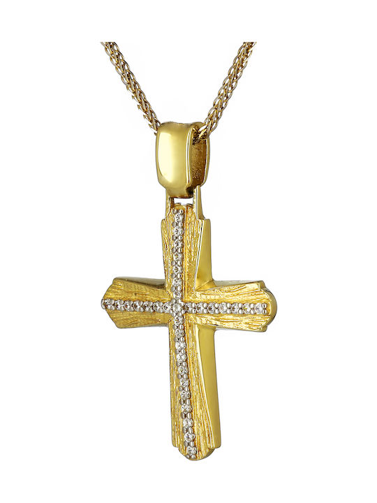 Damen Gold Kreuz 14K