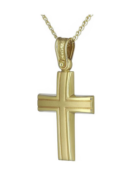 Herren Gold Kreuz 14K