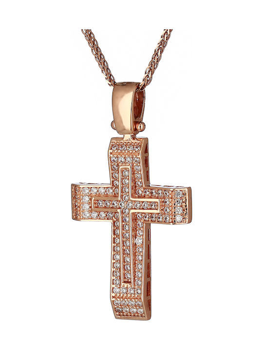 Damen Roségold Kreuz 14K