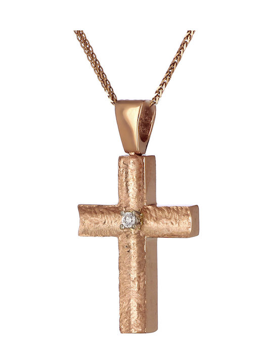 Damen Roségold Kreuz 18K