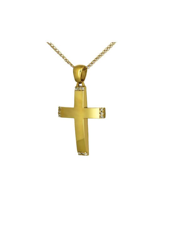 Damen Gold Kreuz 14K