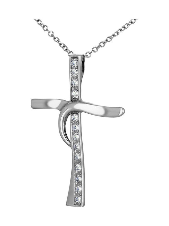 Women's White Gold Cross 14K