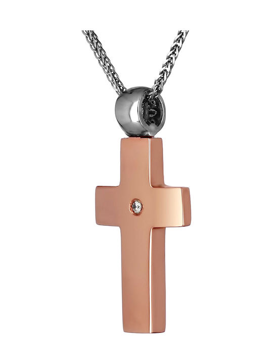 Damen Roségold Kreuz 14K