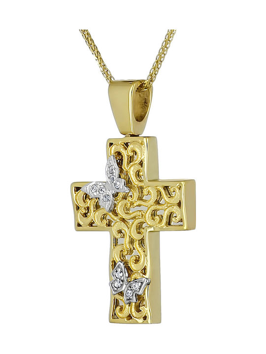 Femeiesc Aur Cruce 14K