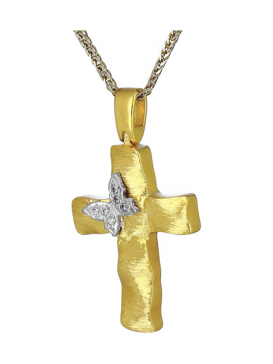 Damen Gold Kreuz 14K