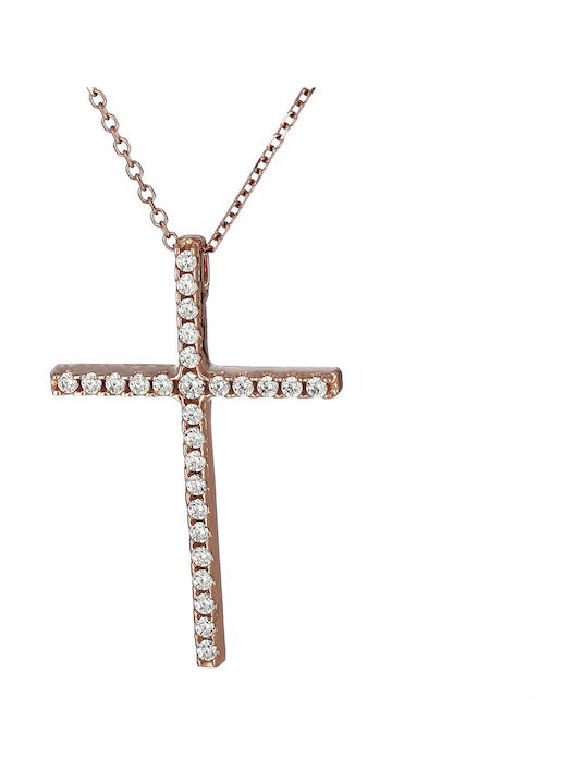 Femeiesc Aur Roz Cruce 14K