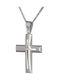 Men's White Gold Cross 14K