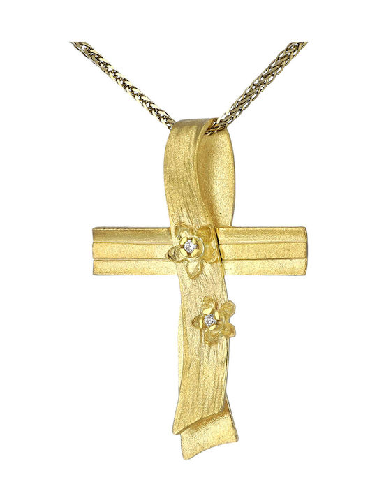 Damen Gold Kreuz 14K