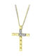 Damen Gold Kreuz 14K mit Kette