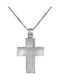 Herren Weißgold Kreuz 14K mit Kette