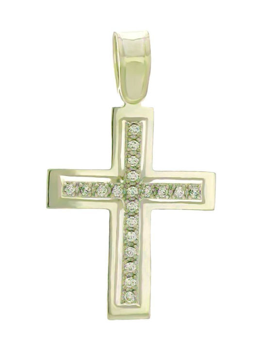 Damen Weißgold Kreuz 14K