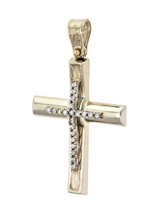 Damen Weißgold Kreuz 14K