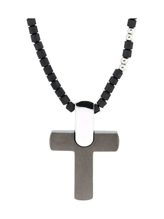 Men's White Gold Cross 14K