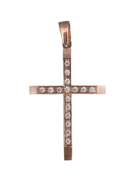 Women's Rose Gold Cross 14K