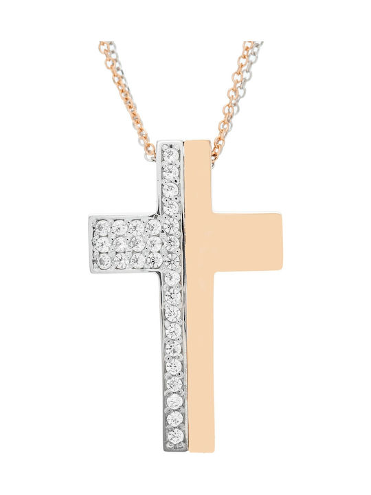 Damen Weißgold Kreuz 14K