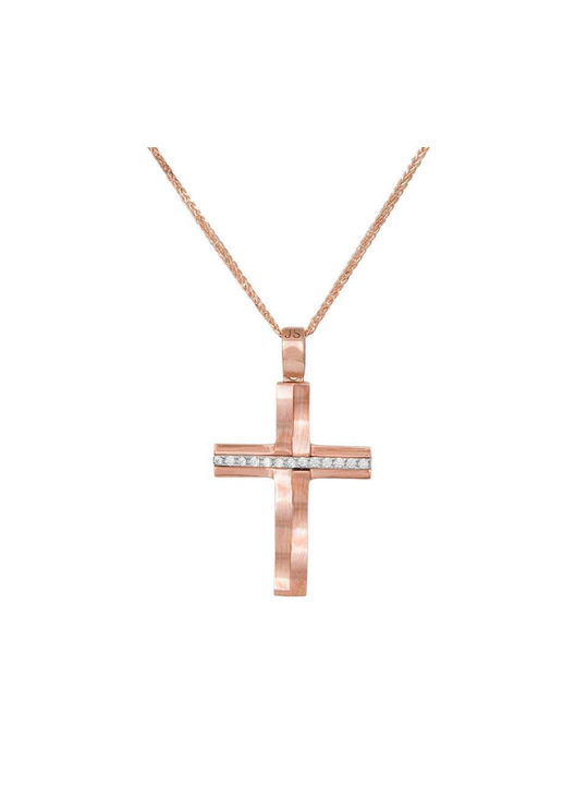 Damen Gold Kreuz 14K mit Kette