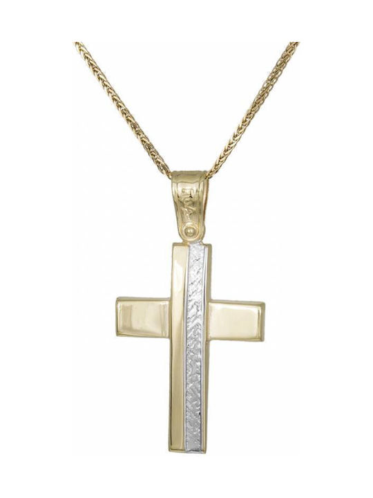 Men's Gold Cross 9K with Chain