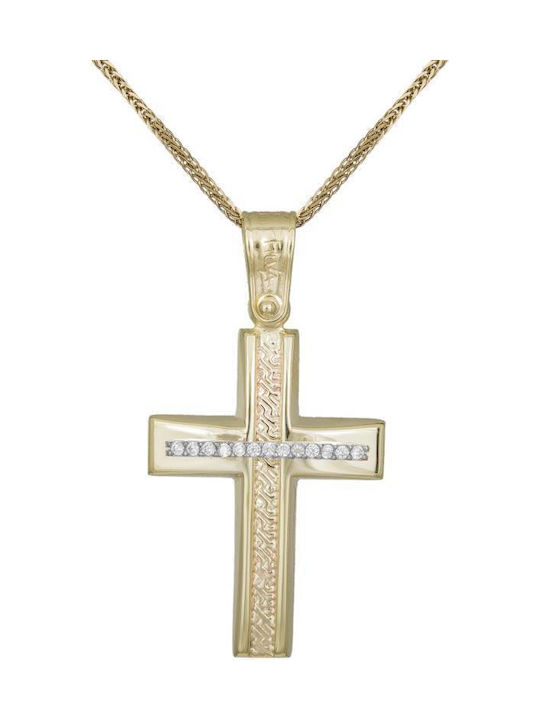 Damen Gold Kreuz 9K mit Kette