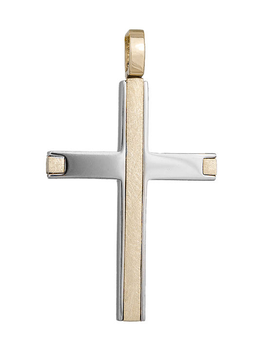 Men's Gold Cross 14K Double Sided