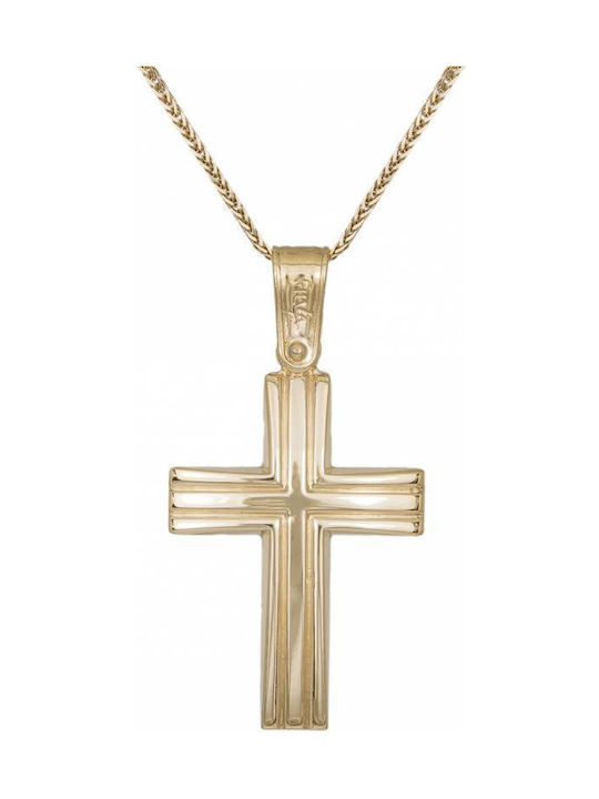 Men's Gold Cross 9K with Chain