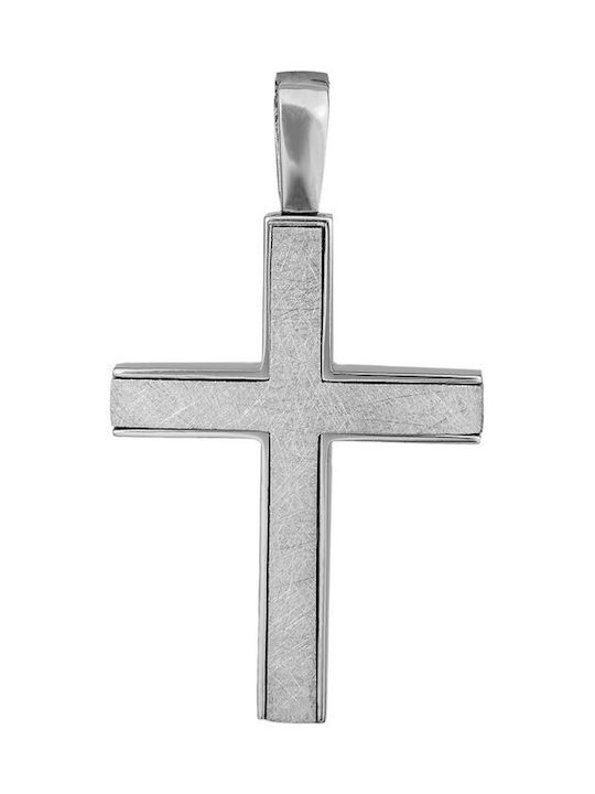 Men's White Gold Cross 14K