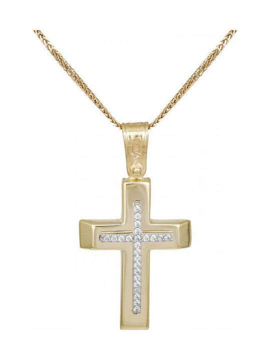 Damen Gold Kreuz 9K mit Kette