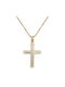 Damen Gold Kreuz 14K mit Kette