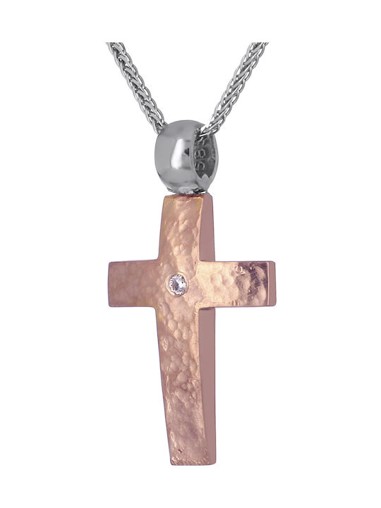 Damen Roségold Kreuz 14K