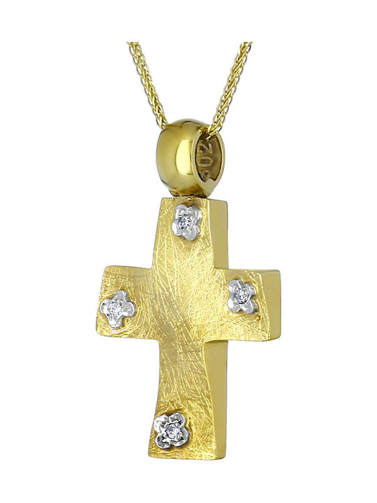 Damen Gold Kreuz 18K