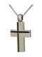 Herren Weißgold Kreuz 14K