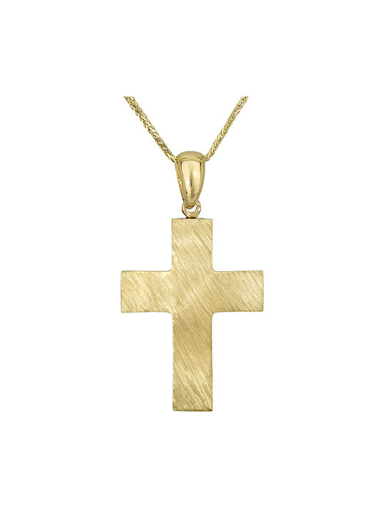 Herren Gold Kreuz 18K mit Kette