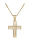 Damen Gold Kreuz 14K mit Kette