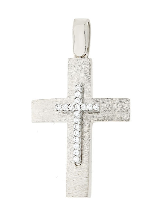 Weißgold Kreuz 14K