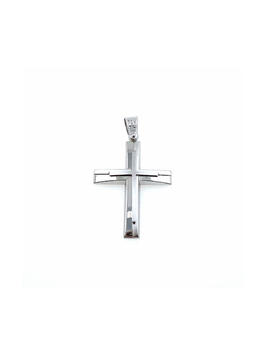 White Gold Cross 14K Xr389