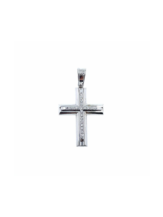 Weißgold Kreuz 14K