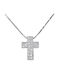 Women's White Gold Cross 18K with Chain