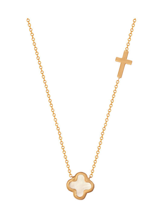Abadianakis Damen Gold Kreuz 9K mit Kette