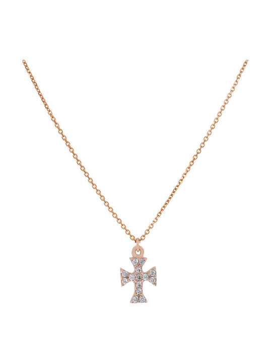 Katsigiannis Rose Gold Cross 9K with Chain