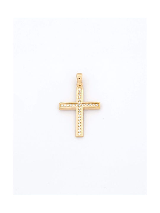 Kirkikosmima Damen Roségold Kreuz 14K mit Kette