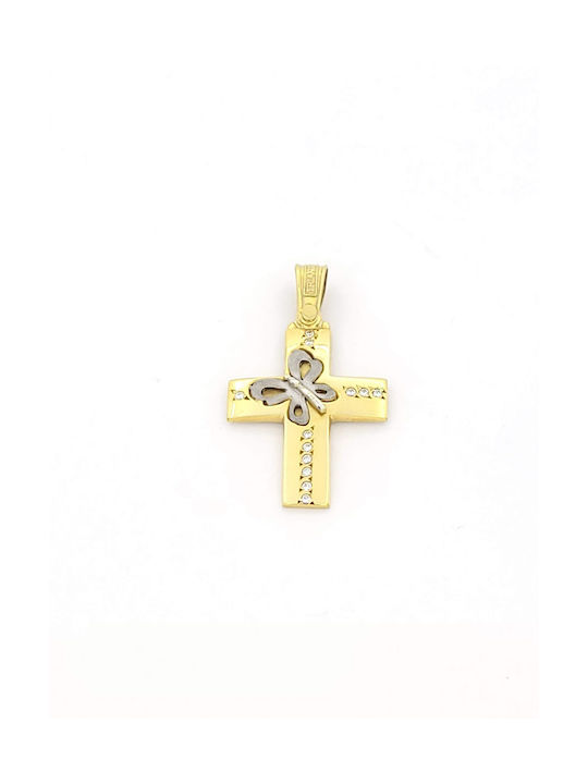 Kirkikosmima Damen Gold Kreuz 14K