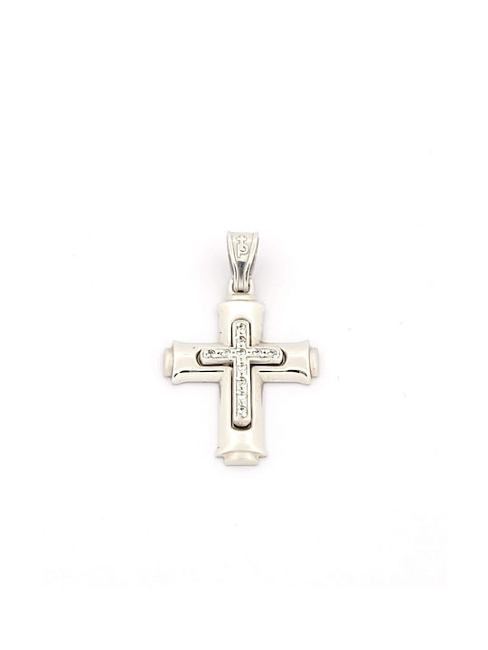 Kirkikosmima Damen Weißgold Kreuz 14K mit Kette