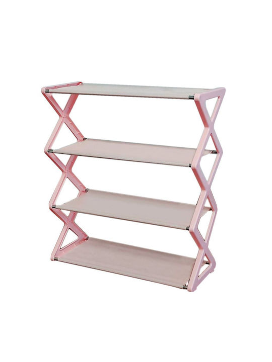 Metallic Shoe Organizer Pink 42x18.5x49.5cm